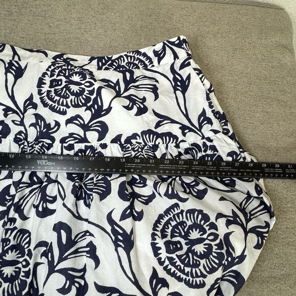 Soft Surroundings Skirt 1X A-line Blue Floral Midi Lined Pockets Pull On Boho - Picture 9 of 11